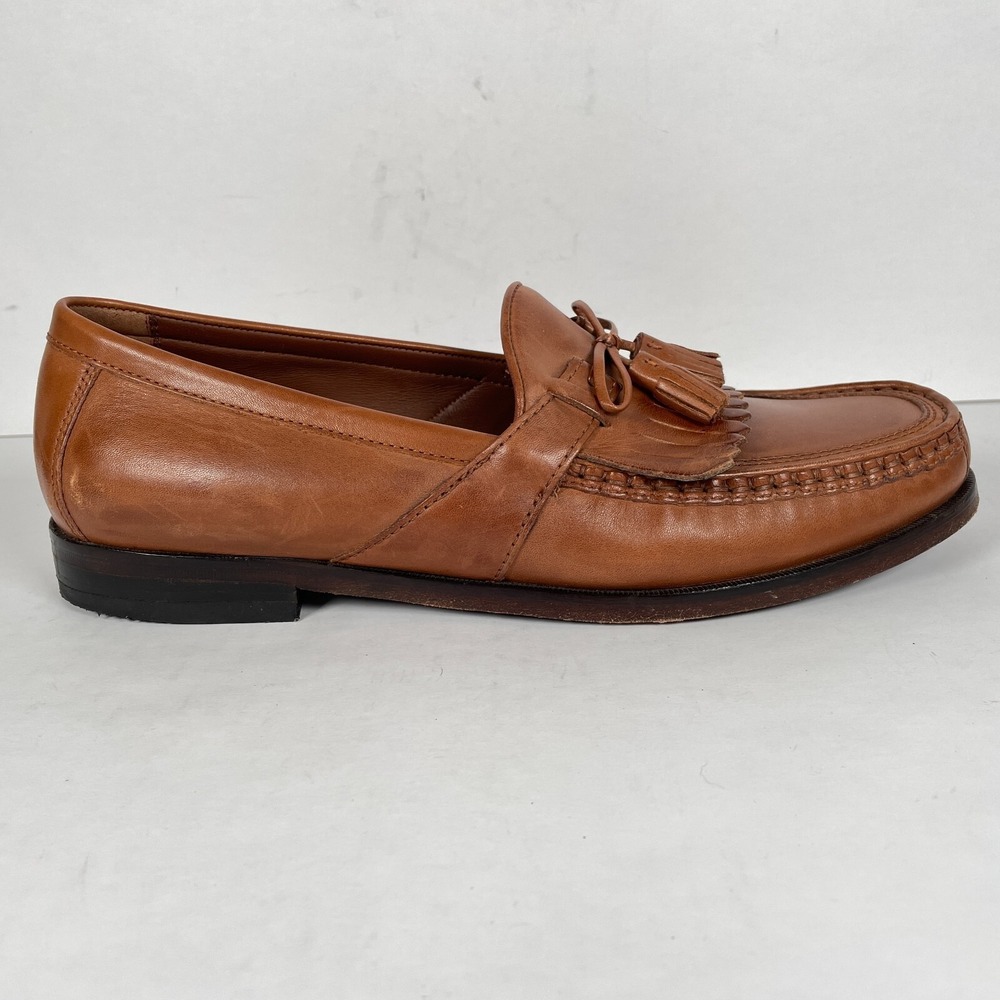 Johnston & Murphy Kiltie Tassel Loafers Mens Size 11M Brown Leather Casual Shoes